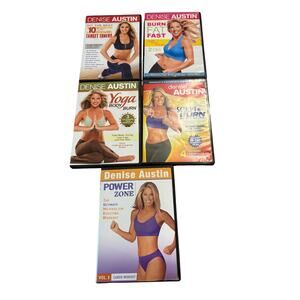 Denise Austin Workout DVD Lot of 5 Yoga Burn Sculpt Burn Power Zone Fitness